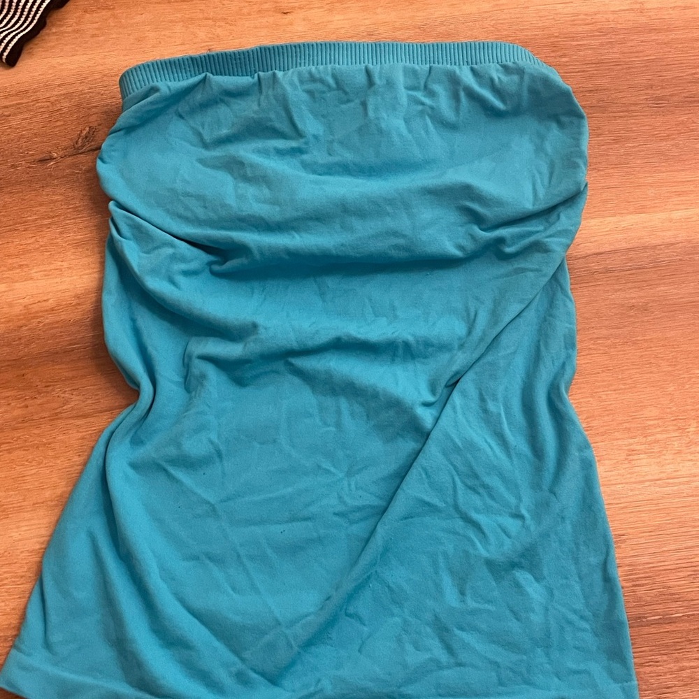 Bebe Blue Strapless Bodycon Tank Top
